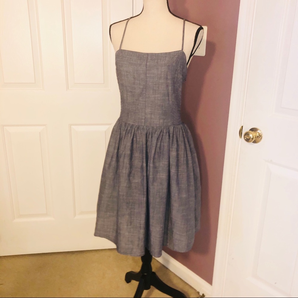 Gap Strapless denim dress with stretch panel in back